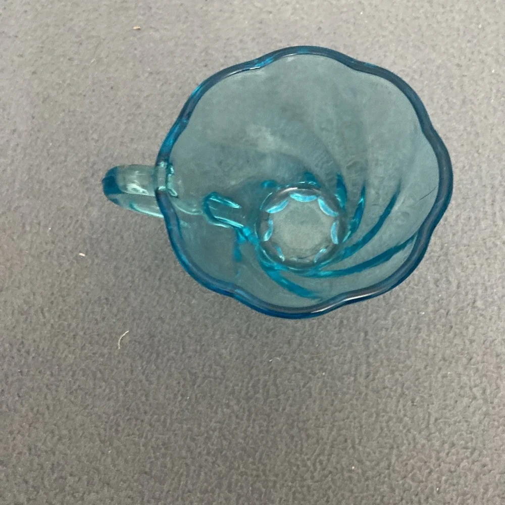 Hazel-Atlas‎ Capri Azure Blue Seashell Swirl Snack Cup - Set of 4